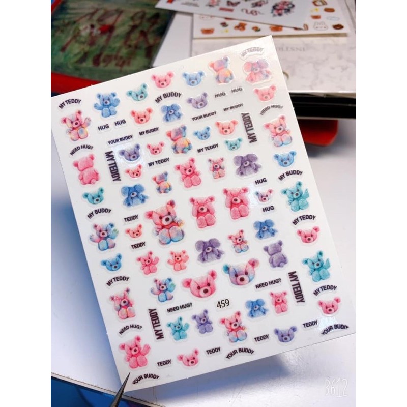 Sticker nail Gấu 1185 chăm sóc trang trí móng làm nail
