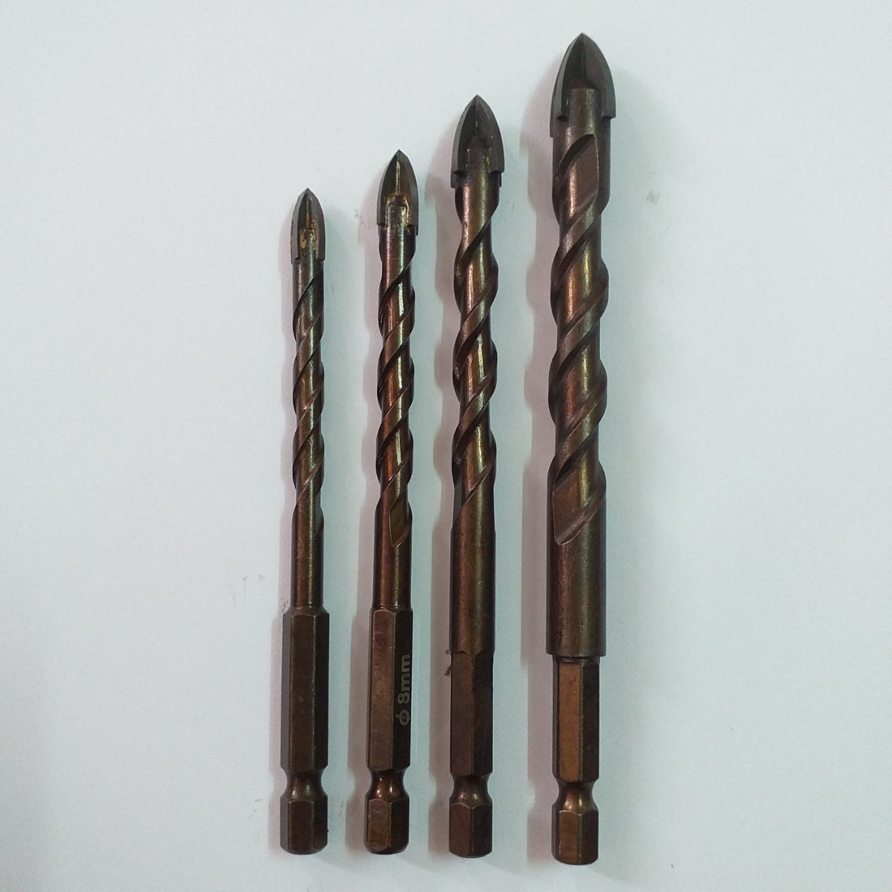 BỘ 4 MŨI KHOAN KÍNH ĐA NĂNG 4 CẠNH KHOAN KÍNH,THỦY TINH,GẠCH MEN