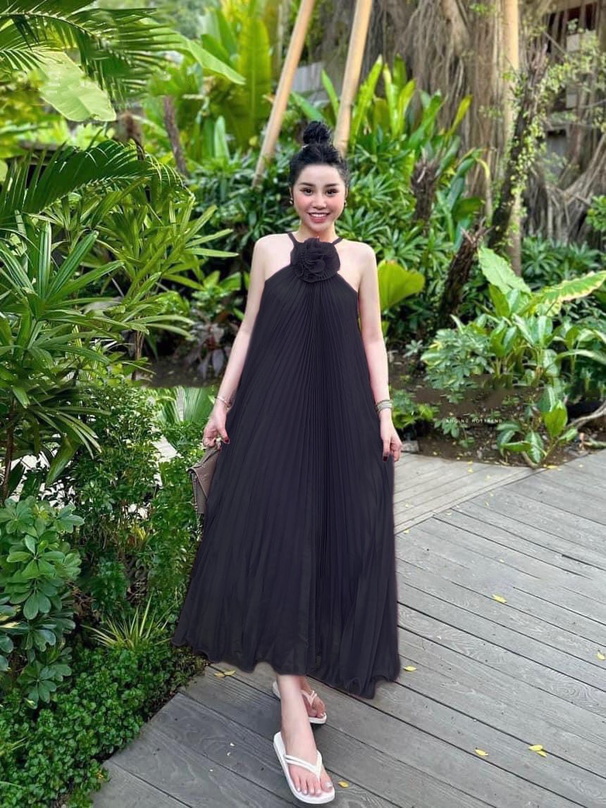 ĐẦM BIGSIZE MAXI ĐÍNH HOA CỔ D270 (TÁO ĐỎ BIGSIZE 55-90KG) 🍎🍎🍎