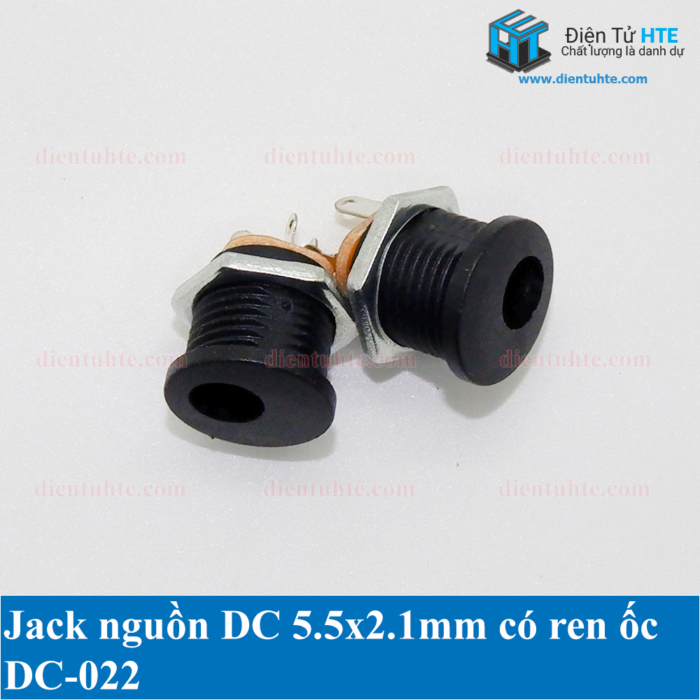Combo 10 Jack nguồn DC 5.5x2.1mm có ren ốc DC-022 DC022