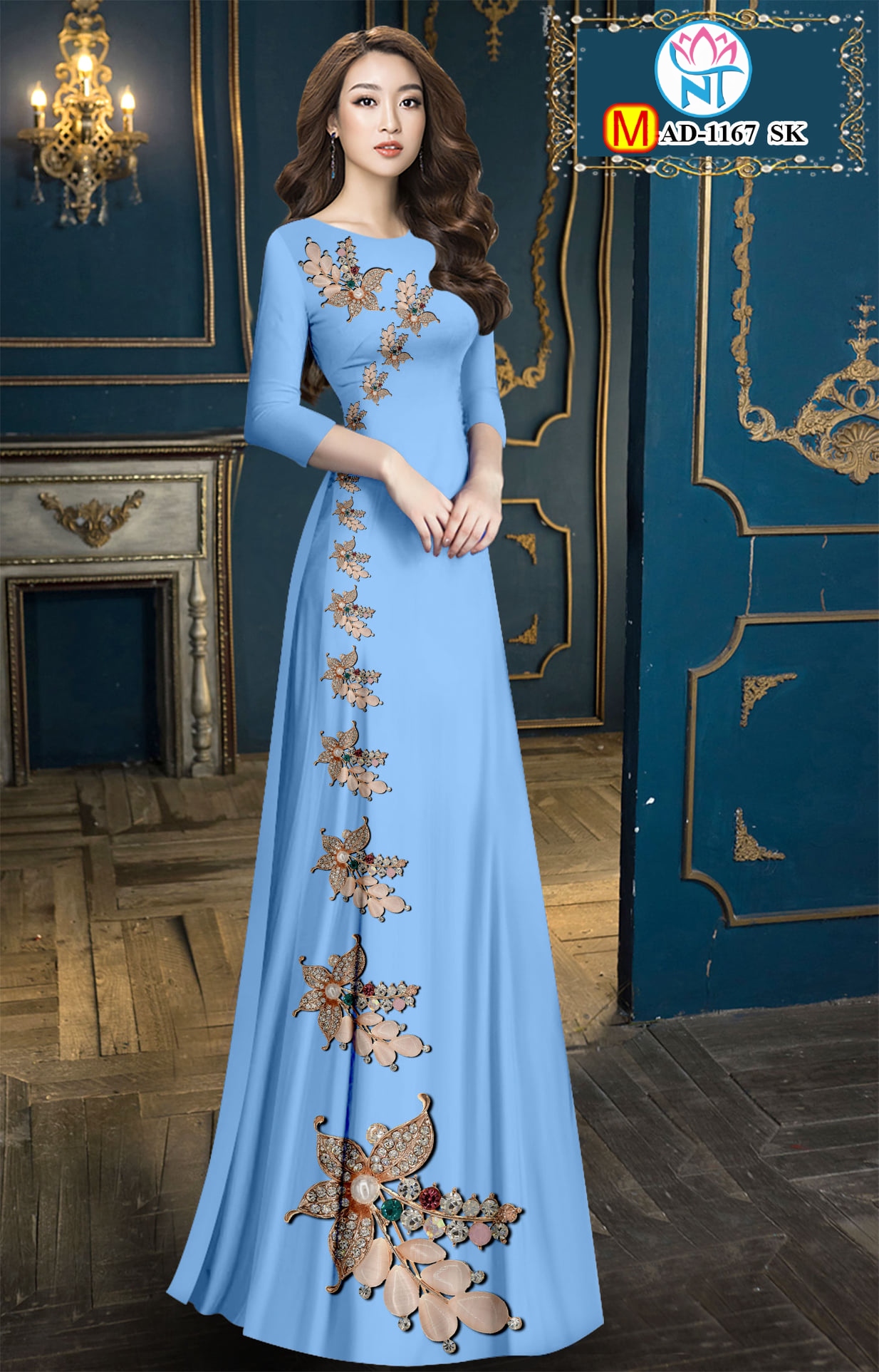 Vải áo dài 3d - m 1167