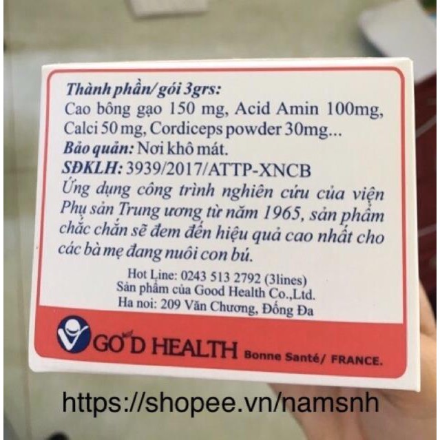 CỐM LỢI SỮA MUMMILK hộp 20 gói