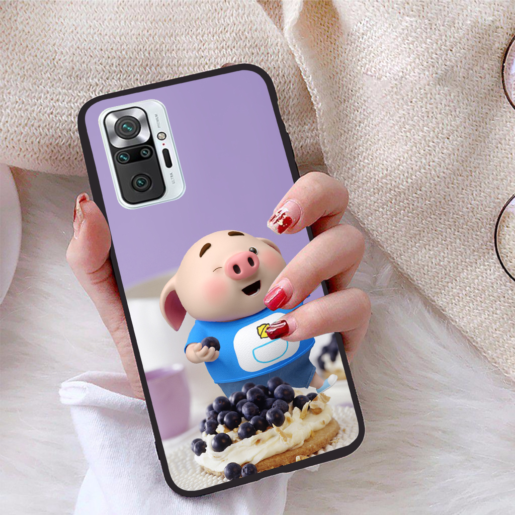 Ốp lưng Xiaomi Redmi Note 10 Pro Max viền dẻo TPU BST Pig Cute
