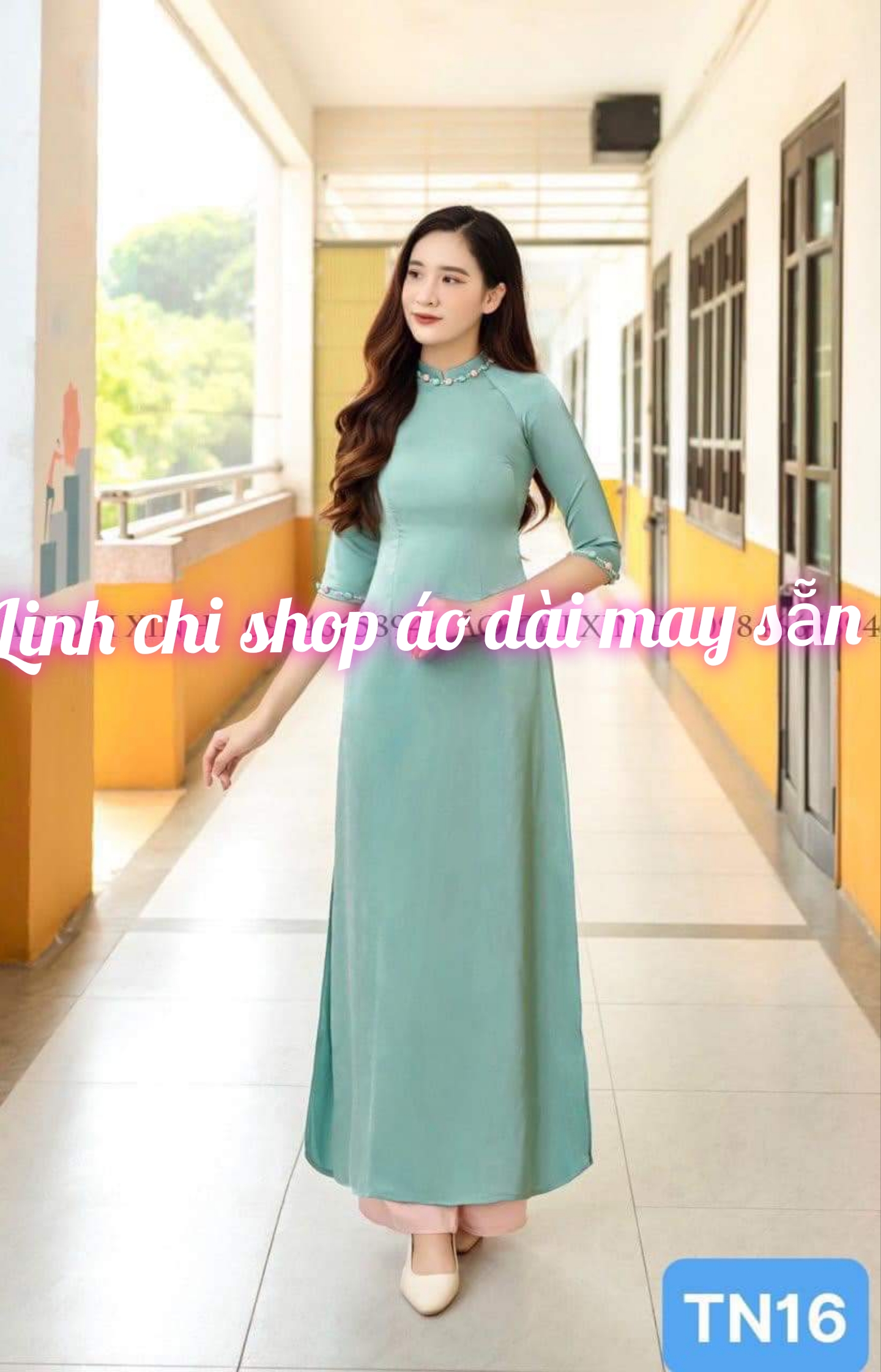 áo dài may sẵn trơn lụa kèm quần
