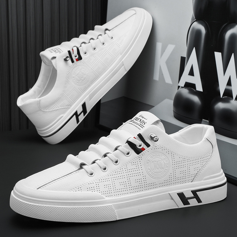 Giày Nam, Giày Sneaker Thấp Cổ Da Cao Cấp Hàn Quốc