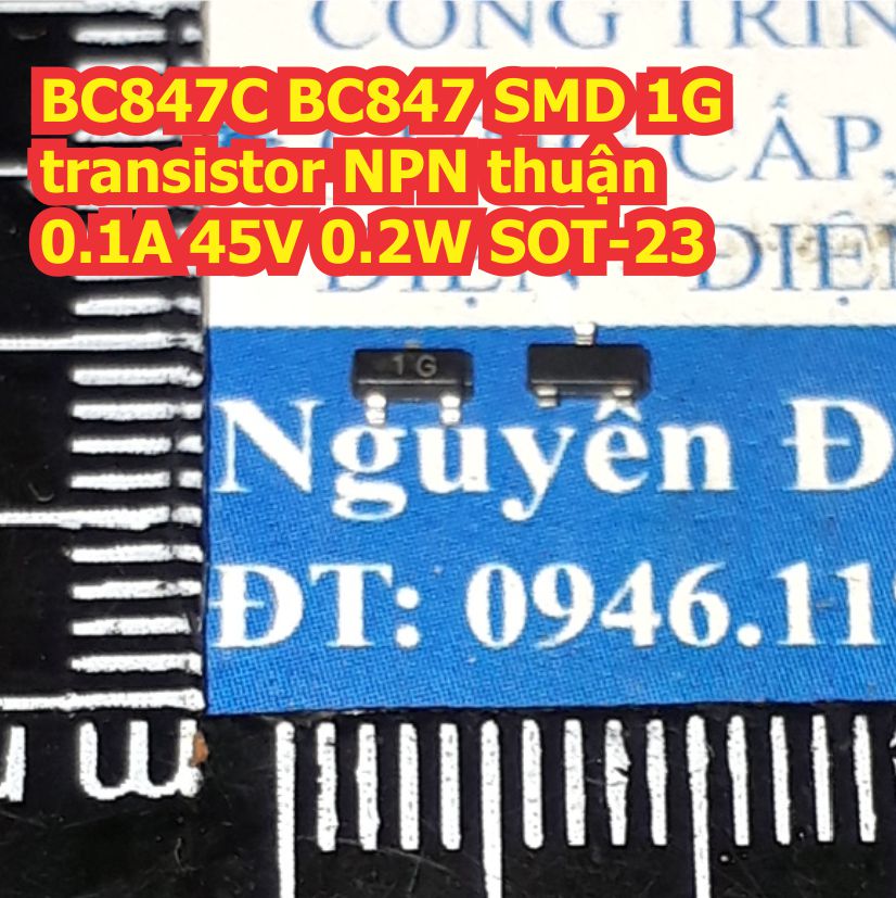 50 con bc847c bc847 smd 1g transistor npn thuận 0.1a 45v 0.2w sot-23 kde8089