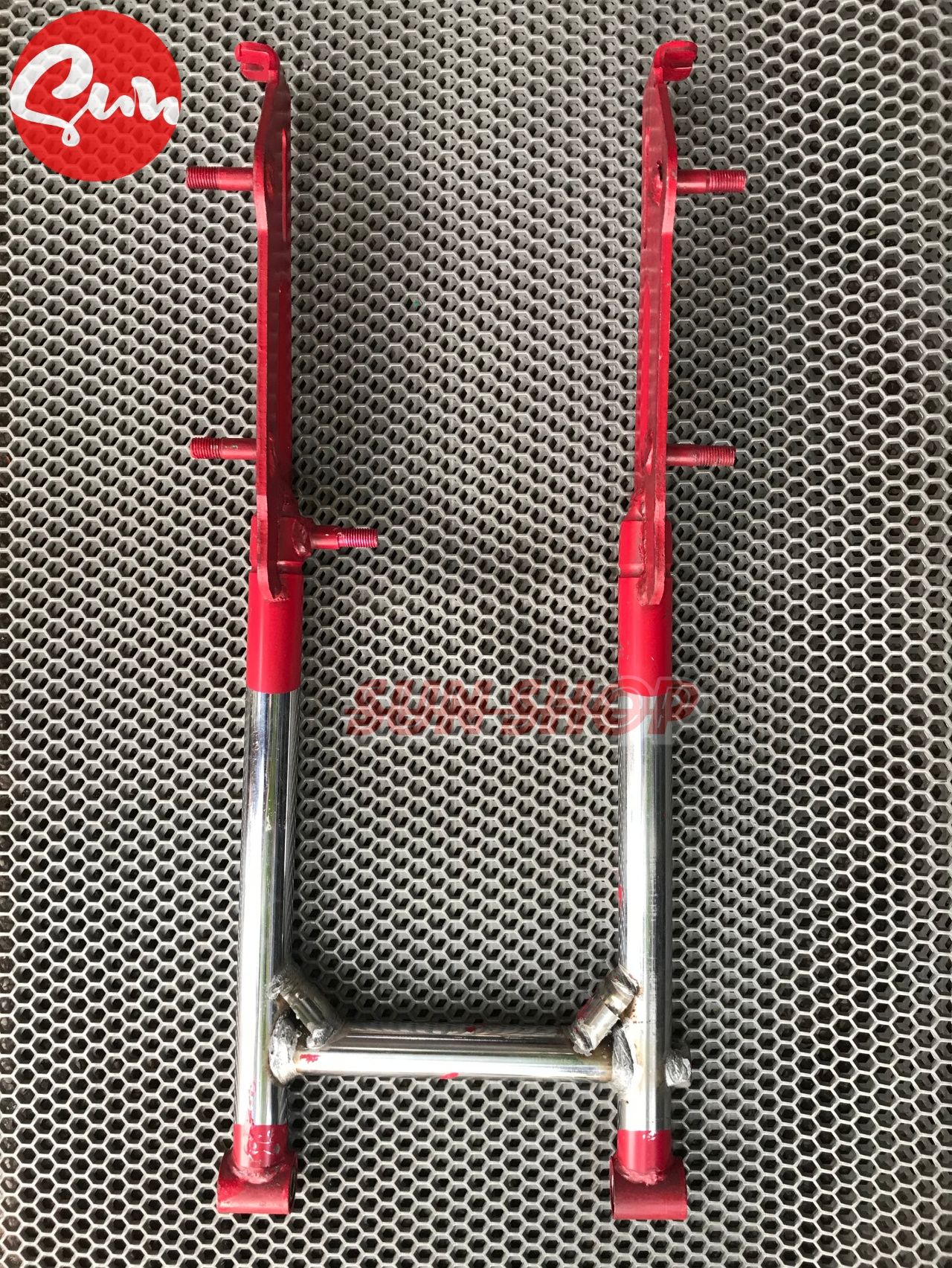 GẮP TY PHUỘC 2 PHUỘC CHẾ CHO XE CHỞ HÀNG NẶNG, PAS CHÂN PHUỘC DÀY 5MM, TỔNG CHIỀU DÀI 56 CM
