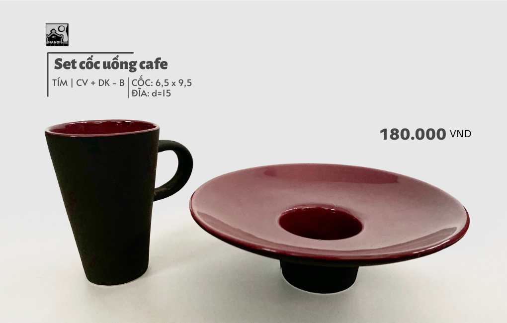 Bộ cốc uống trà / cafe gốm 4 màu