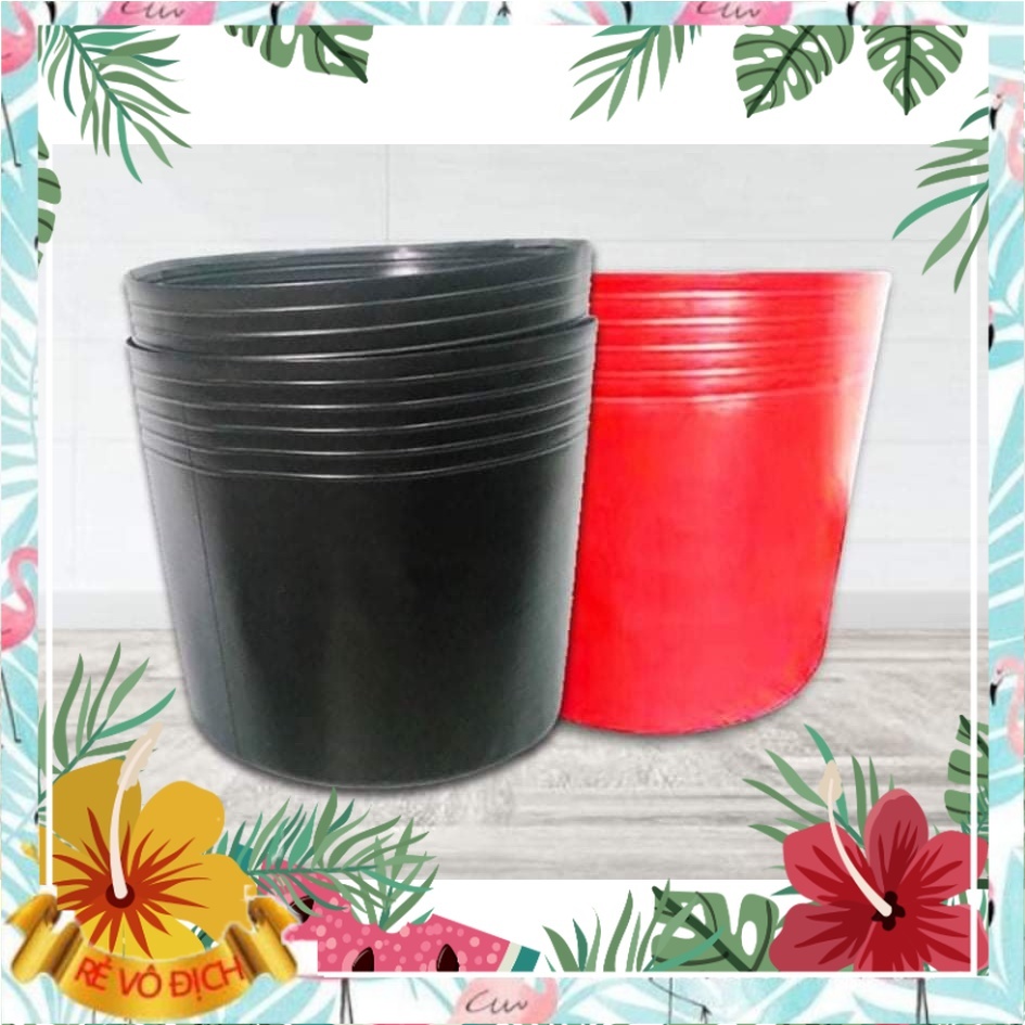 Chậu nhựa trồng cây đen & đỏ