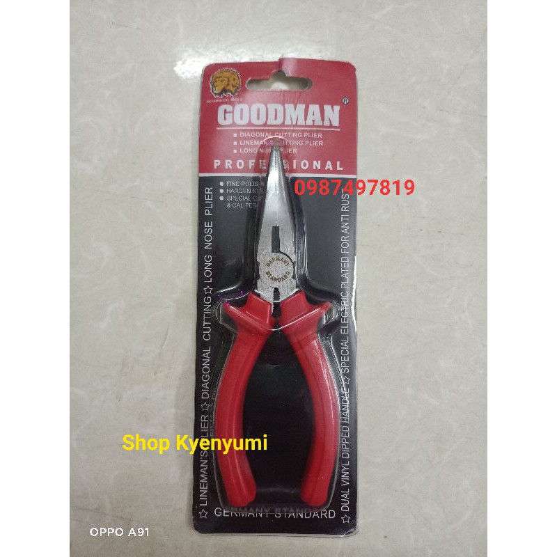 Combo 3 Kìm GoodMan Cắt Điện Nhọn 6 in