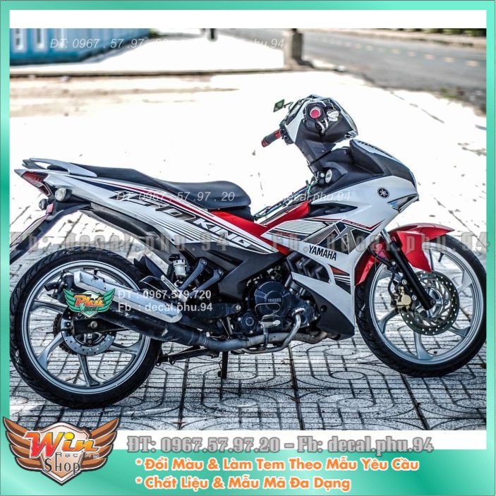 Tem rời exciter 150 mx trắng đen