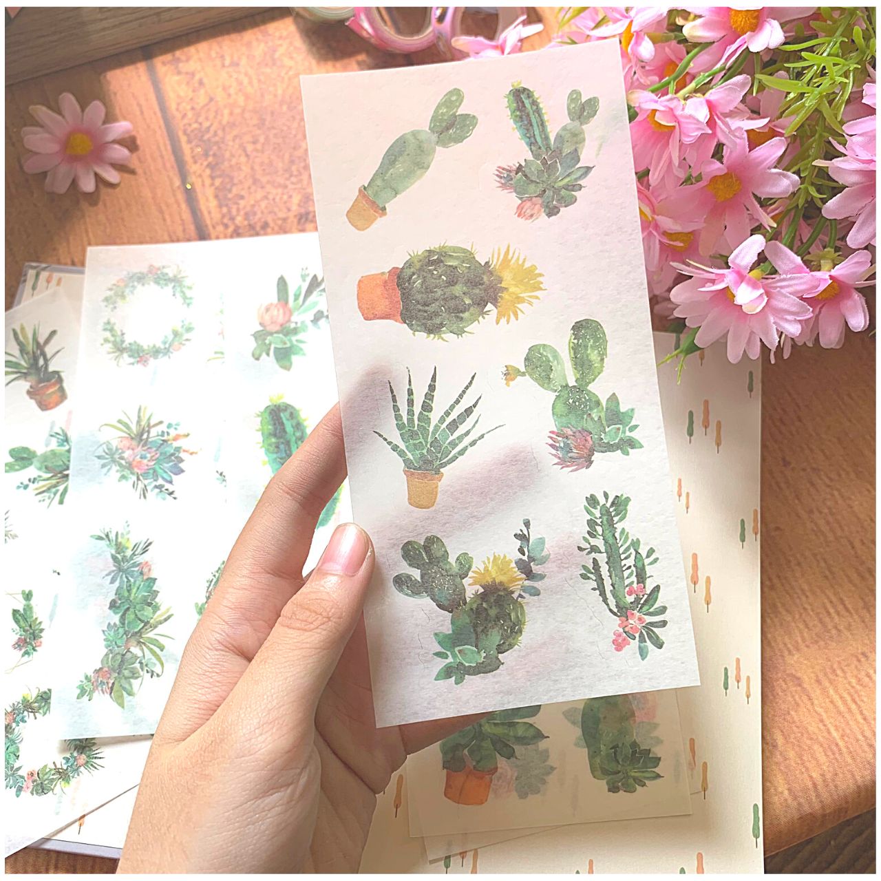 [HCM]Bộ 6 Tấm Sticker Cây Hoa Mini (8x16 cm )