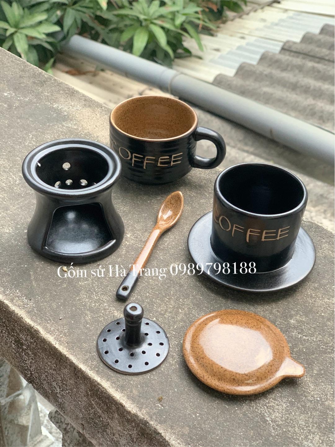 Phin pha càe gốm sứ Bát Tràng liên bếp hâm nóng