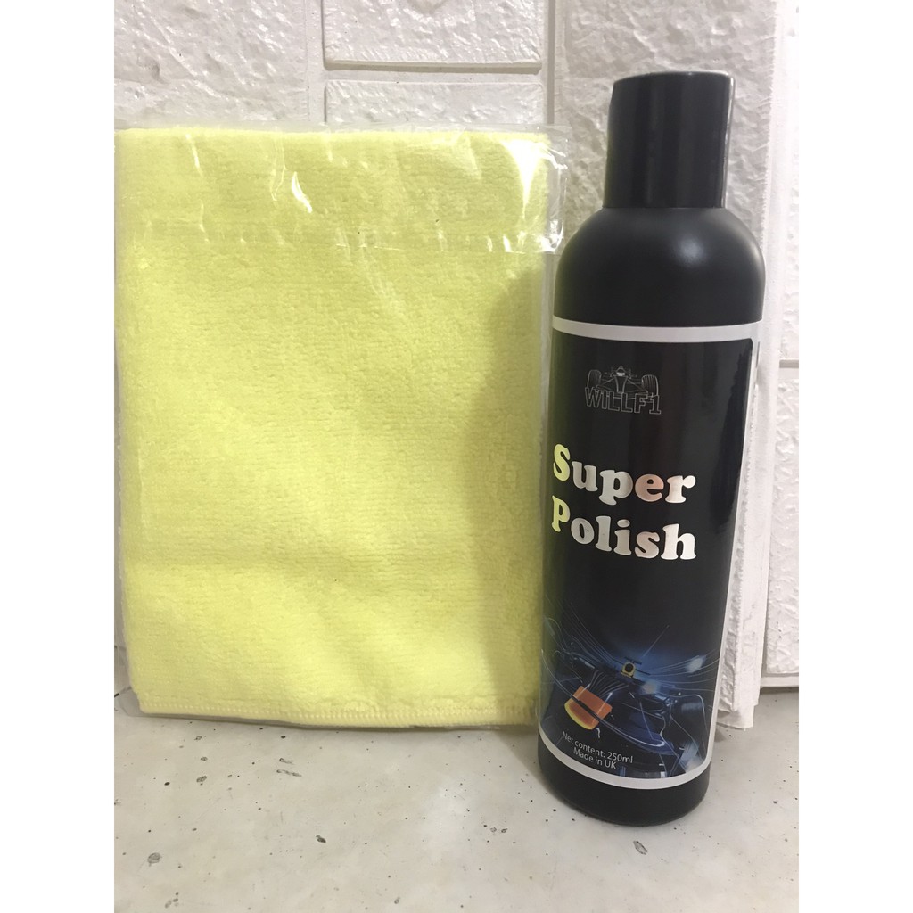 [HCM][Dung dịch phủ bóng bề mặt sơn+ tặng khăn lau 3D] WillF1 Super Polish 250ml