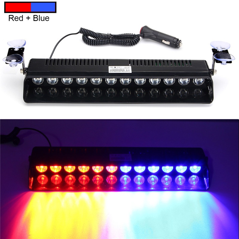 Đèn chớp nháy xanh đỏ 12 led gắn kính lái cho xe ưu tiên
