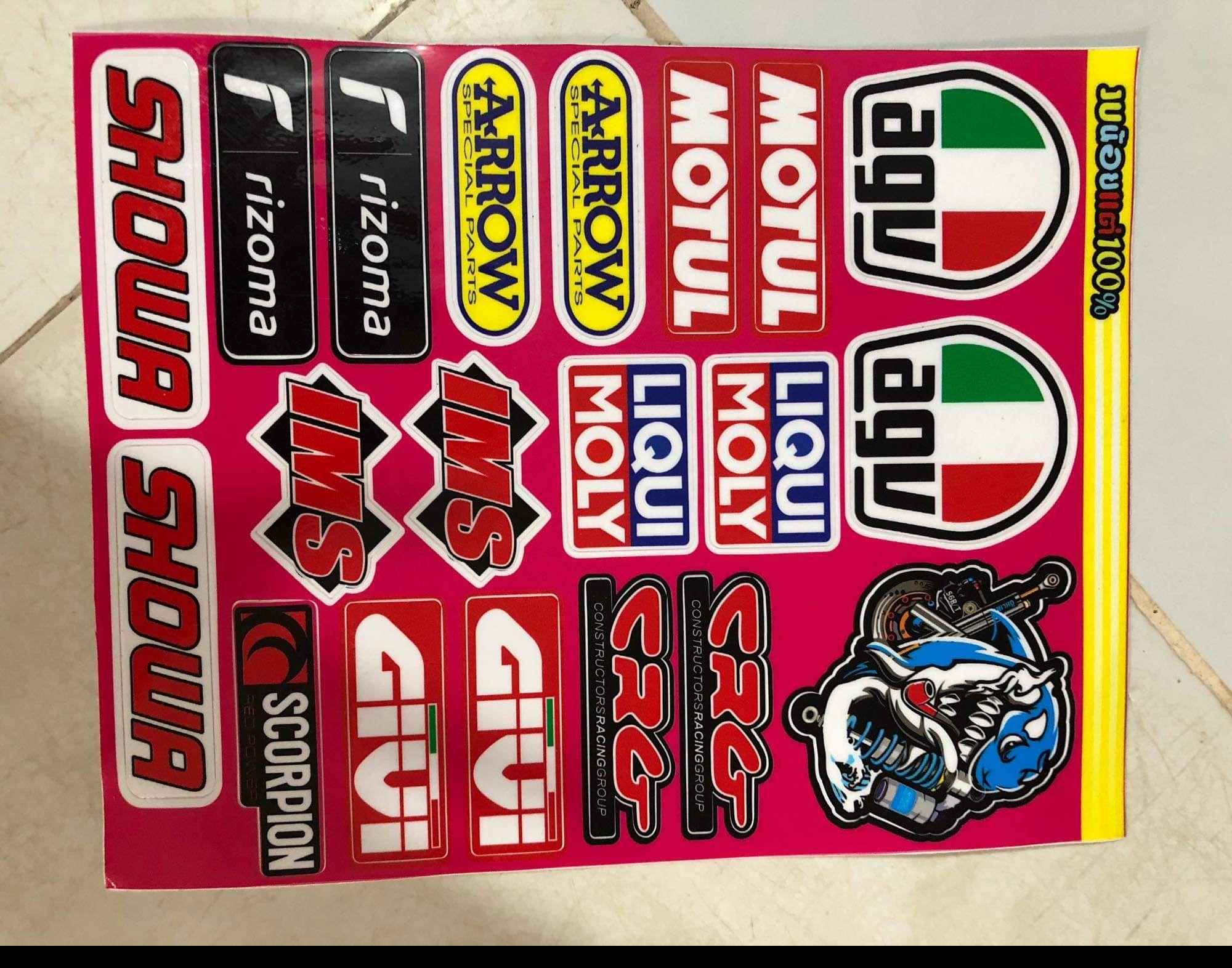 Tem logo sticker trọn bộ dán xe máy 18x25cm