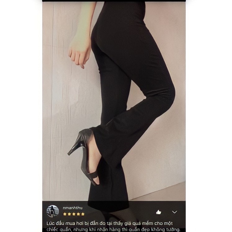 Quần nữ cạp lưng thun legging loe vải co giãn
