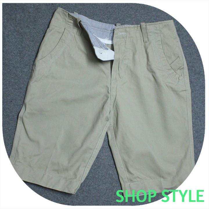 Quần short nam Quần ngố kaki trung niên màu ghi sáng