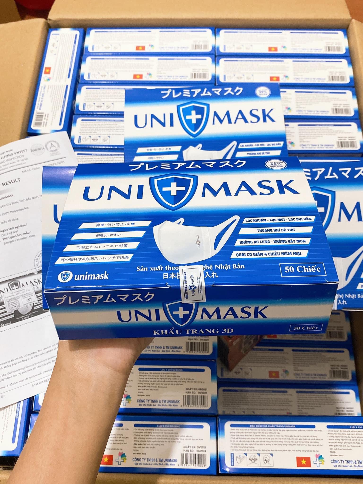 [HỘP 50C] KHẨU TRANG 3D UNIMASK CHÍNH HÃNG