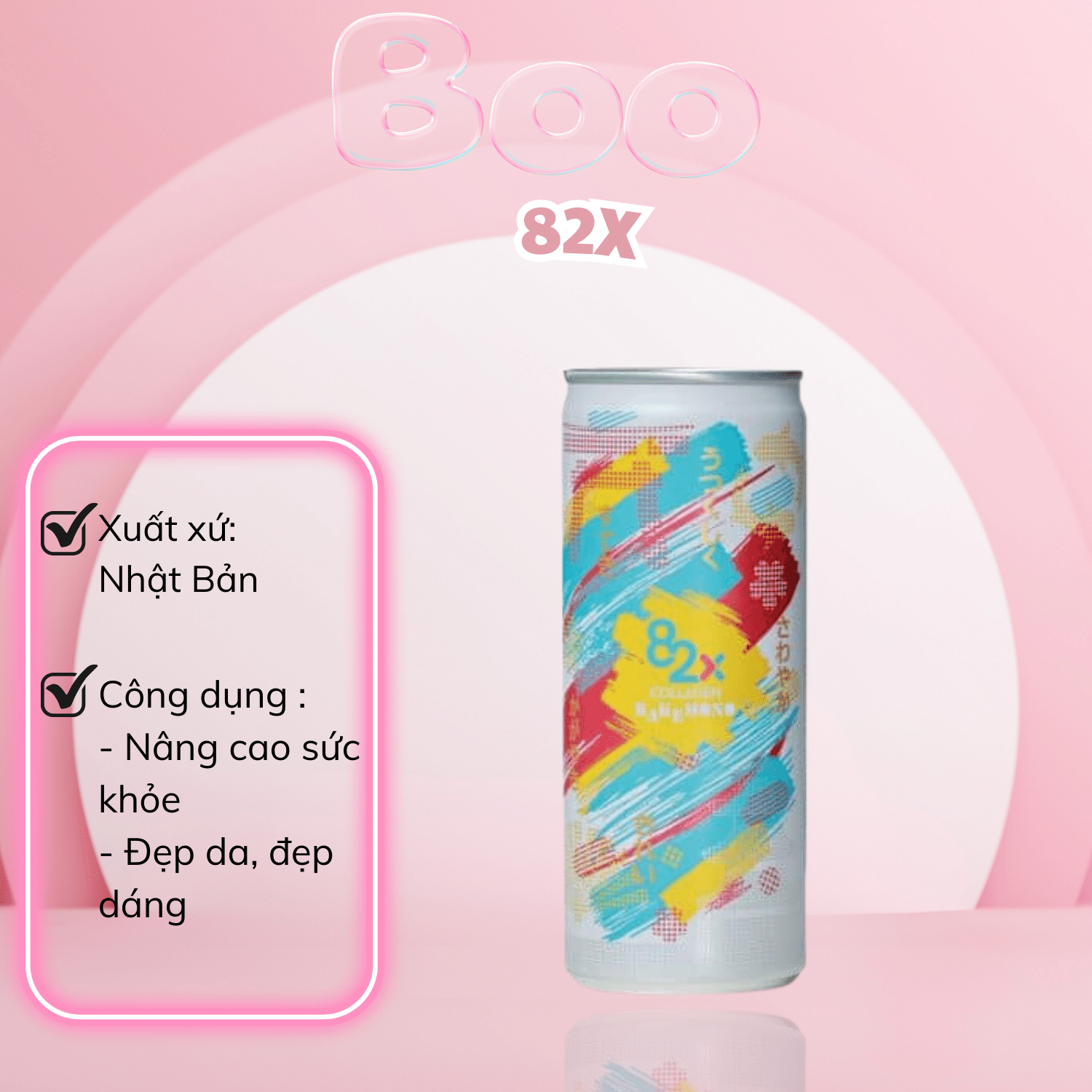 Nước uống bổ sung collagen và vitamin c 82x kakemono - lẻ 1 lon