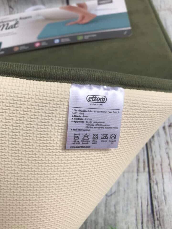 Thảm chùi chân Lock&Lock Memory Foam MAT512 Size S (Trơn)