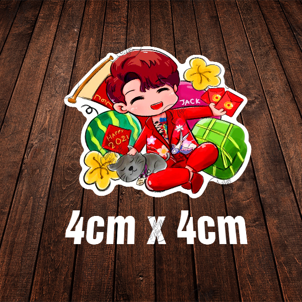 Combo 100 sticker meme JACK J97 hình dán phương tuấn meo meo đom đóm trang trí điện thoại laptop