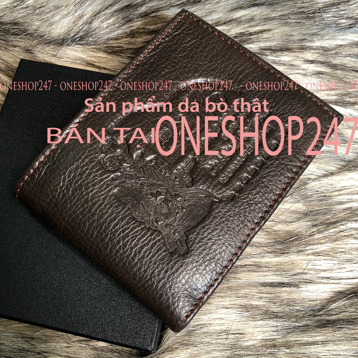 Ví da bò 100% DA THẬT Chất lượng nhiều ngăn có khóa kéo chứa được nhiều tiền REQUA Shop