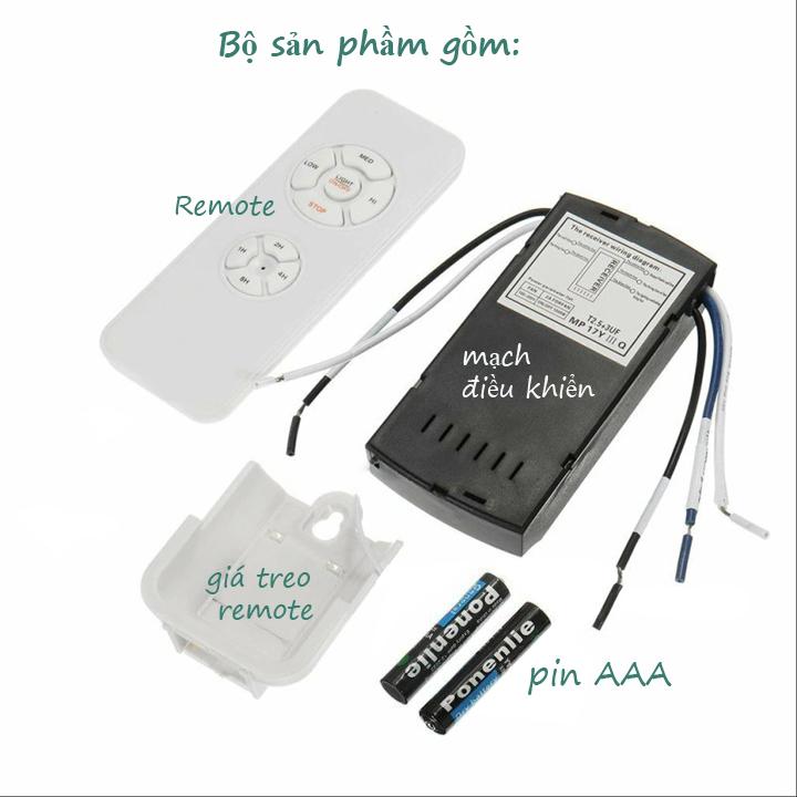 Bộ mạch điều khiển quạt trần kèm remote (tay điều khiển)