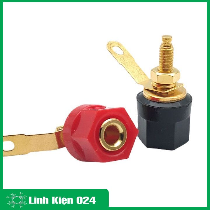 Combo 4 Jack Đấu Loa Ngắn ( 2 Đỏ, 2 Đen ) cho loa thiết bị đầu cuối