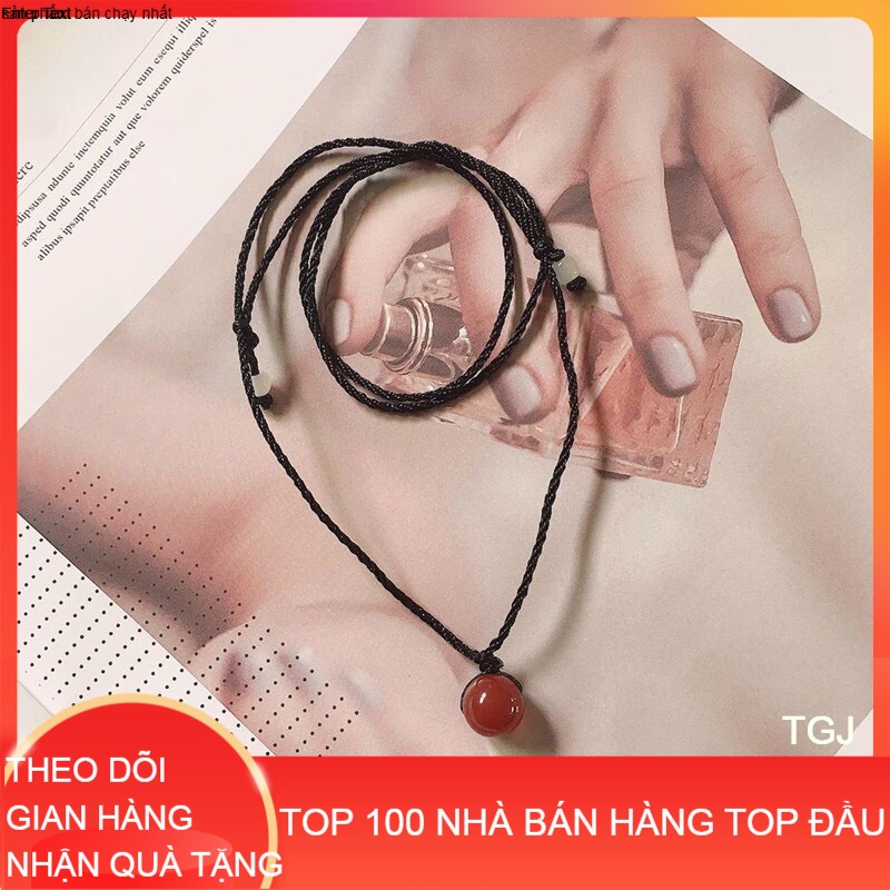 vòng cổ đá mã não đỏ thiên nhiên may mắn