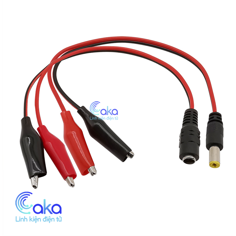 Dây nguồn DC ra 2 đầu kẹp cá sấu 30cm