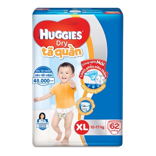 [HCM]Tã quần Huggies size XL62 miếng