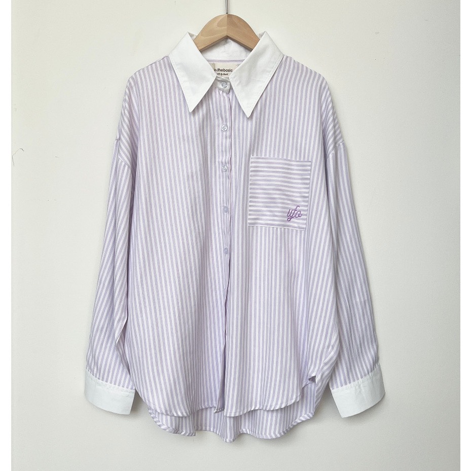 [Nhập LAZLOOK99 GIẢM 100K/500K] Áo sơ mi freesize đũi kẻ 100% cotton - Striped Shirt - by ufo.thebasic