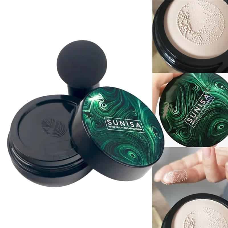 Phấn nước BB với bông phấn đầu nấm SUNISA độc đáo Kết cấu kem mềm mỏng mịn giúp tăng khả năng bám trên da và không bị bết dính