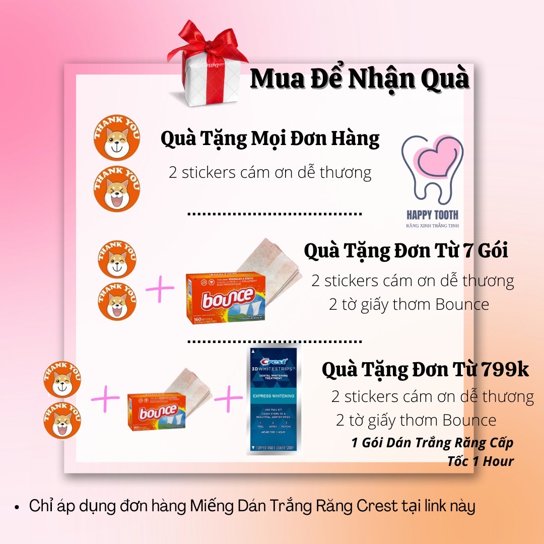 Miếng Dán Trắng Răng Crest 3D White 1 Gói Chính Hãng Mỹ