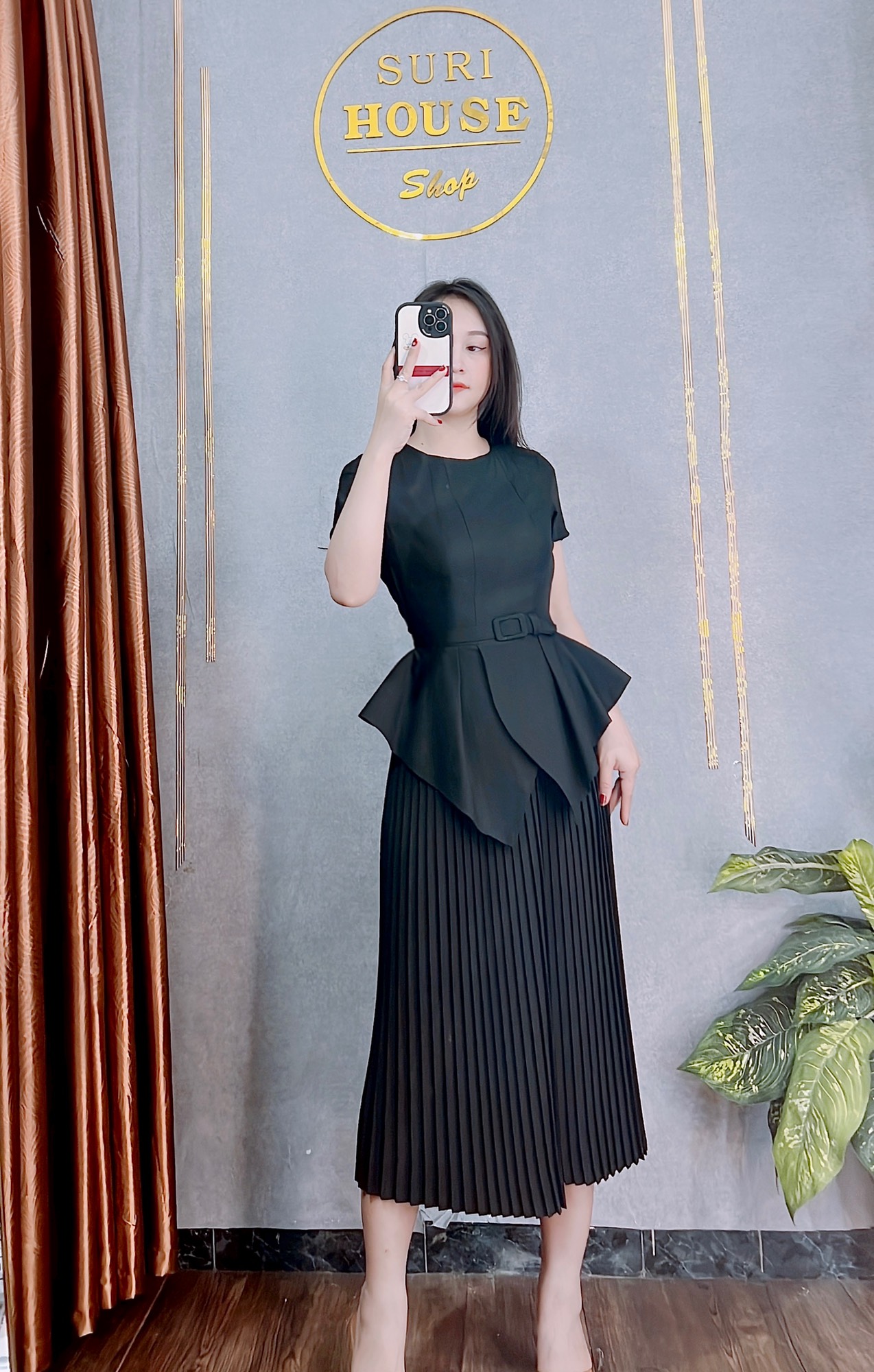 Đầm dâp ly peplum cao cấp, có tay