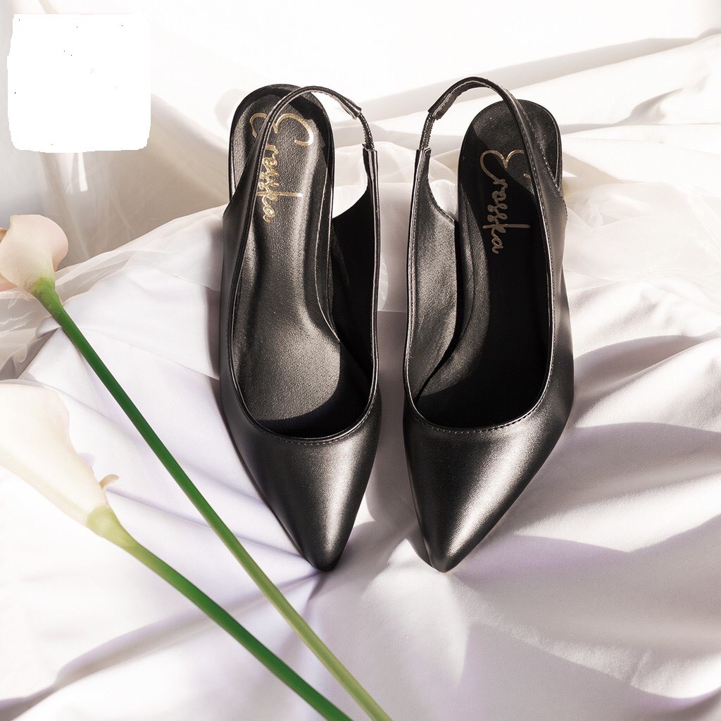 Giày sandal bít mũi nhọn da mờ 5p windy cg-0591