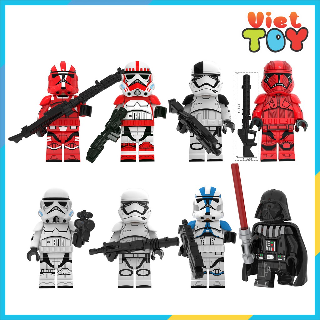 Lắp ráp 8 nhân vật star war stormtroopers - non lego - 7036