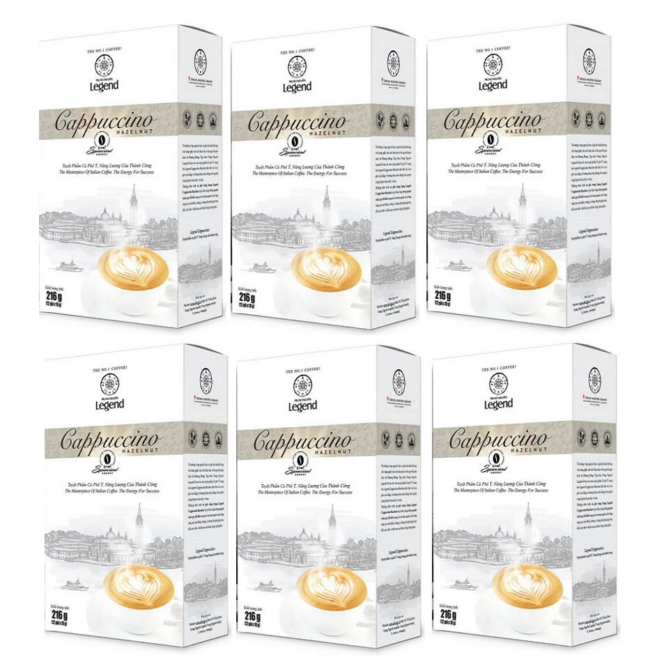 Combo 12 Hộp Cà phê Cappuccino Hazelnut Trung Nguyên( Thùng 12 Hộp x 12 Gói)