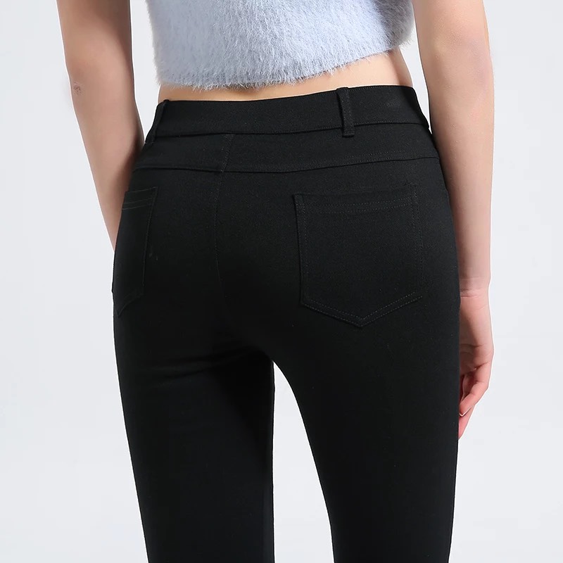 [HCM]QUẦN JEAN NỮ LƯNG CAO CO GIÃN TỐT MÀU ĐEN BASIC + ÁO THUN TRƠN (mua riêng)