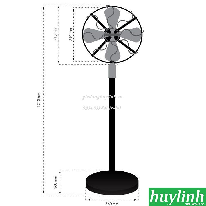 [HCM][Trả góp 0%]Quạt cây đứng kiểu cổ Sinwa D401