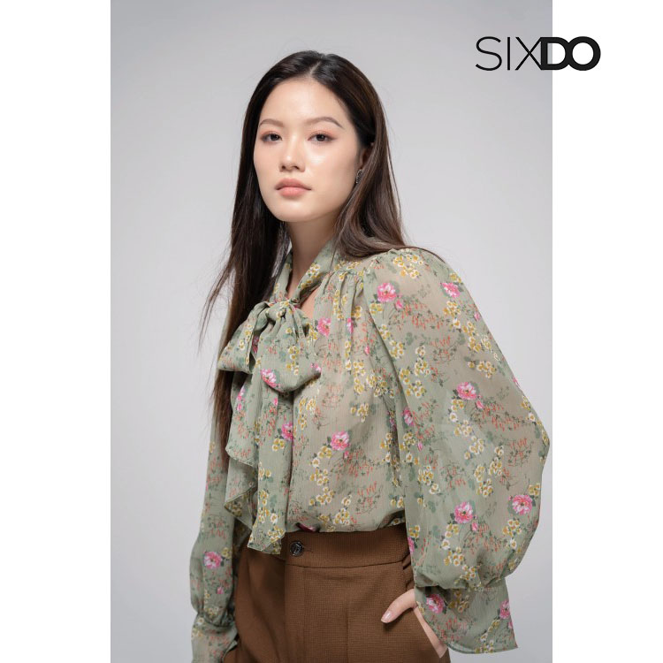 Áo sơ mi nữ voan tay phồng thời trang SIXDO