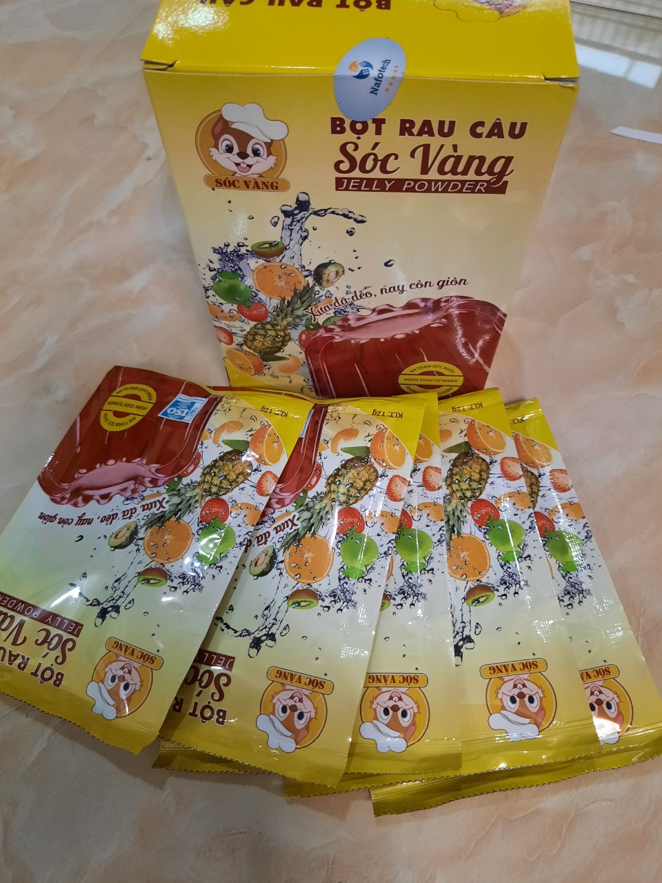 BỘT RAU CÂU DẺO SÓC VÀNG GÓI (12G)