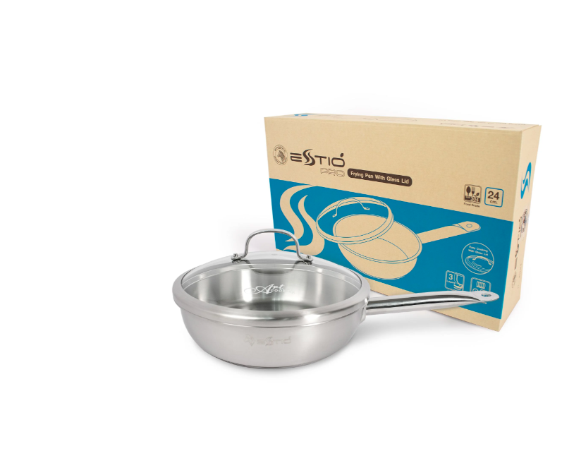 Zebra Estio Pro Stainless Steel Pan with Glass Lid 24cm - 175102