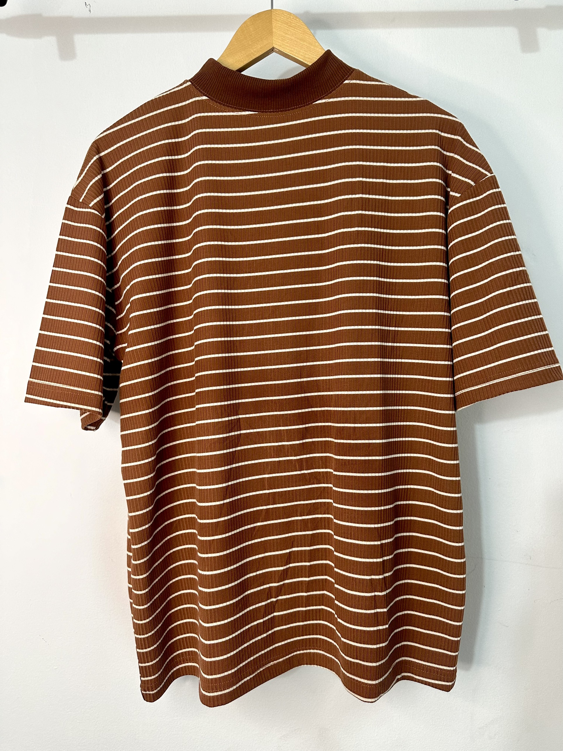 Áo thun Stee Cổ cao Sọc ngang B&W CVC Unisex