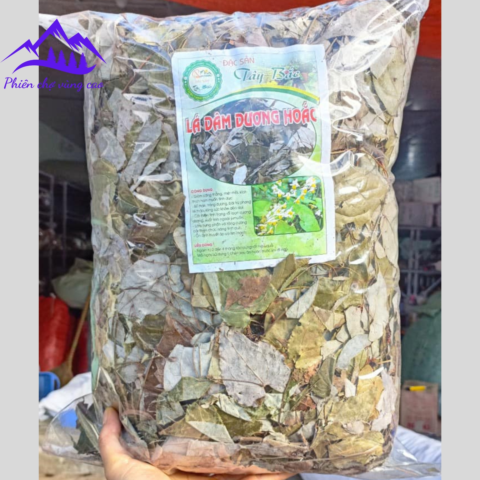 Lá dâm dương hoắc khô loại 1 phơi khô từ lá dâm dương hoắc rừng tươi giúp bổ thận, tráng dương, tăng cường sinh lý nam