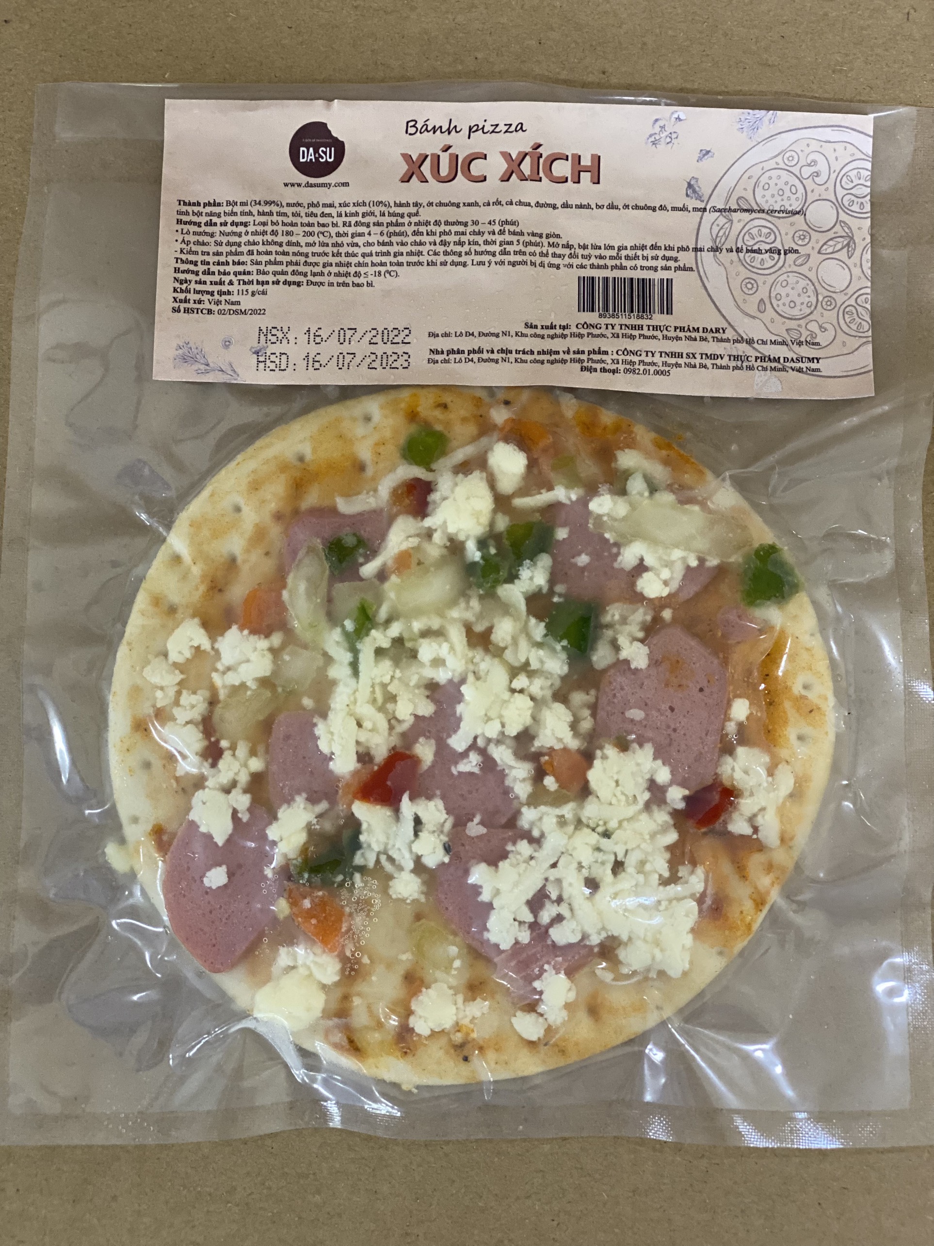 Bánh Pizza xúc xích Da&Su đông lạnh (GIAO HỎA TỐC TPHCM)