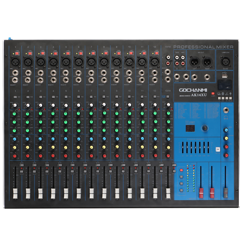 Ak14coin 14 channels 99 channel DSP effect type Bluetooth mixer can be connected using Bluetooth/USB fast delivery to your address