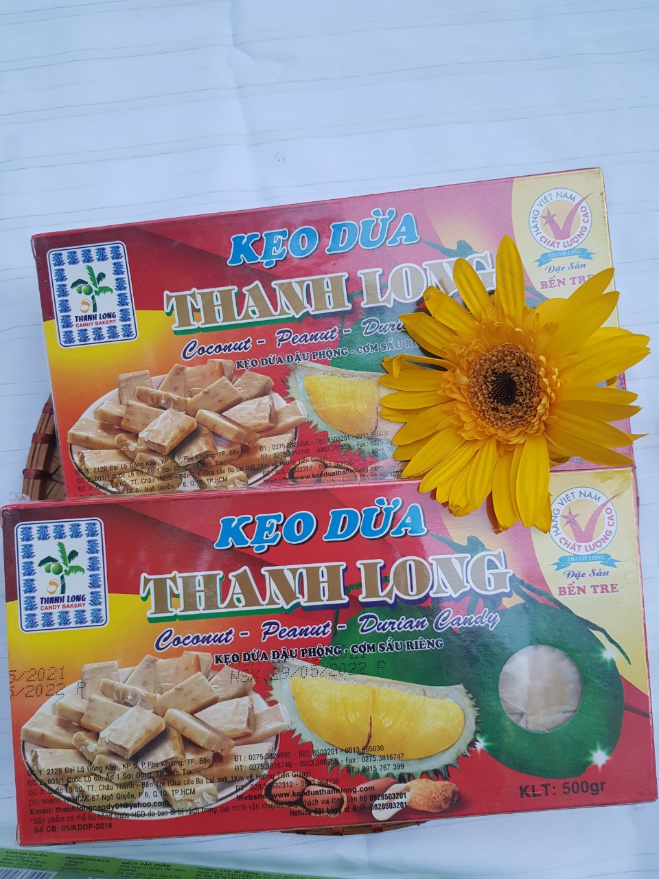 Kẹo dừa sữa sầu riêng Thanh Long, thơm béo 350G - ĐẶC SẢN BẾN TRE