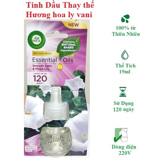 Bộ tinh dầu cắm điện air wick châu âu thơm phòng 220v